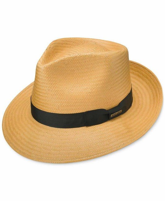 Stetson Reward - Straw Fedora Hat, Caramel, Medium