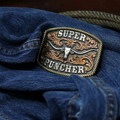 Montana Silversmiths Men's Dale Brisby Super Puncher Longhorn Buckle Silver One Size