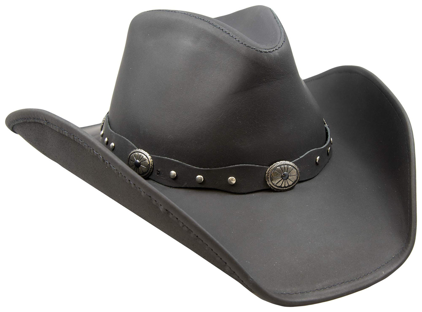 Stetson Men's Cowboy, Black Leather, X-Large