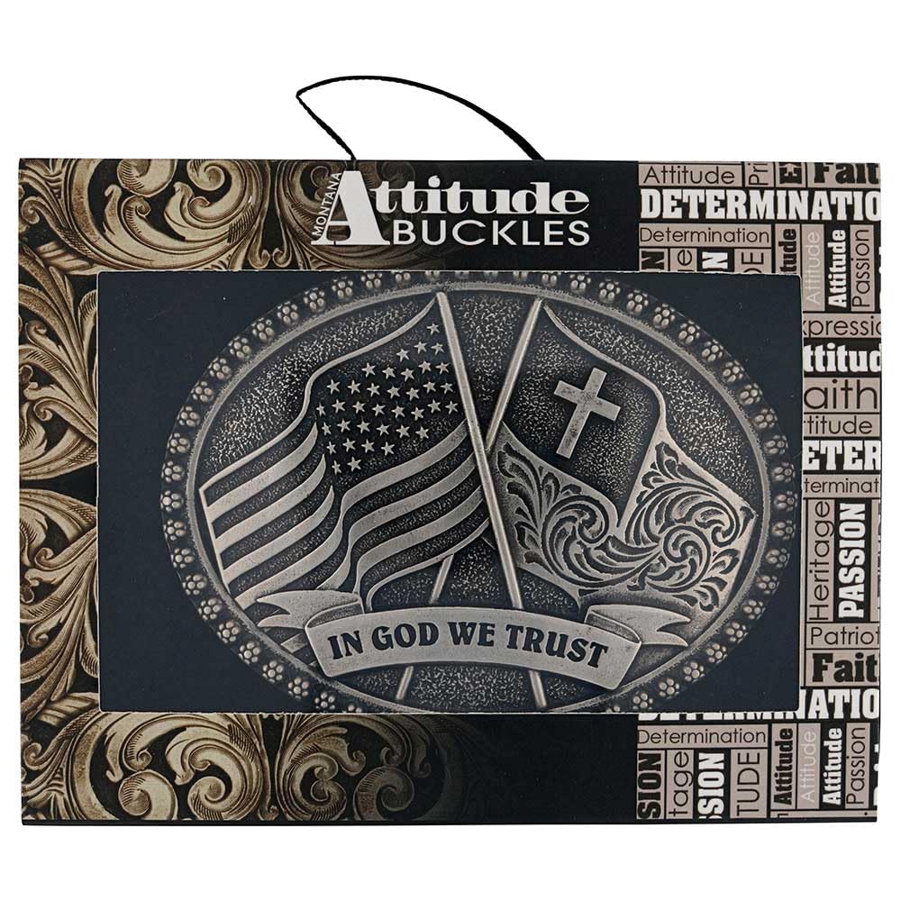 Montana Silversmiths We Trust Attitude Buckle - A992S