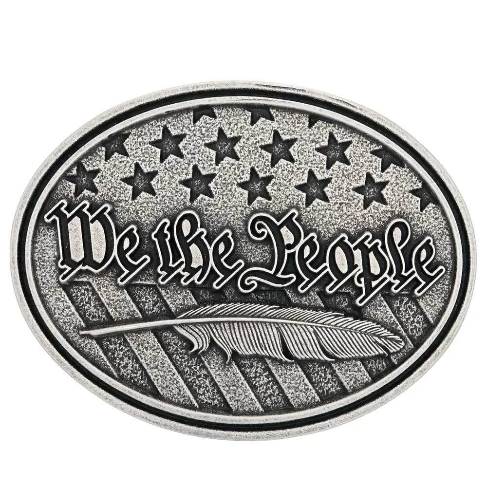 Montana Silversmiths Unisex We The People Antiqued Attitude Buckle Silver One Size