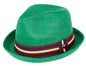 Peter Grimm Depp Style, Natural Straw Trilby Fedora Hats for Men & Women Green XX-Large