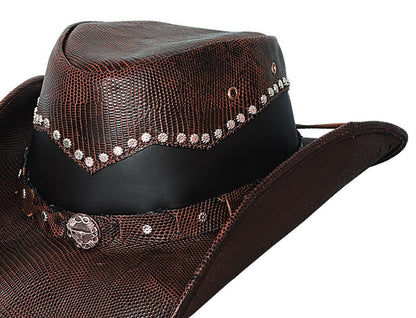 Montecarlo / Bullhide Hats - Bonfire - Top Grain Leather Western Cowboy Hat - Chocolate (Medium)