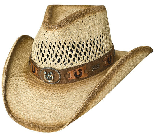 Montecarlo / Bullhide Hats "Lucky Strike" Western Panama Straw Cowboy Hat - Natural (XLarge)