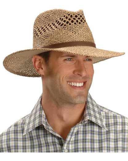 Stetson Men's Dove Mountain Uv Protection Seagrass Straw Hat Natural S/M