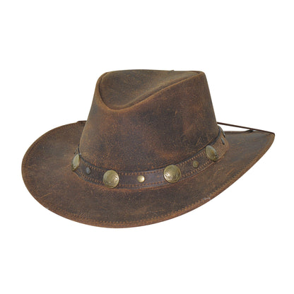 Monte Carlo Bullhide Crackled - Leather Australian Hat Brown