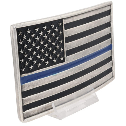 Montana Silversmiths Stand behind the Blue Line Flag Attitude Buckle