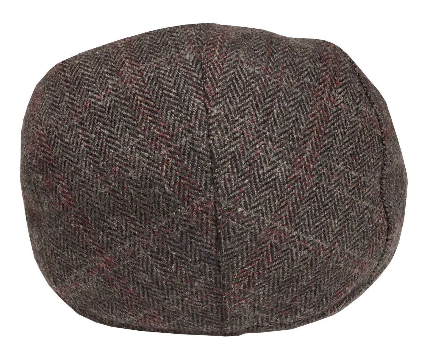 Broner Mens Aberdeen Wool Blend Plaid Ivy Cap with Red Satin Tie Lining, Brown Plaid, XL