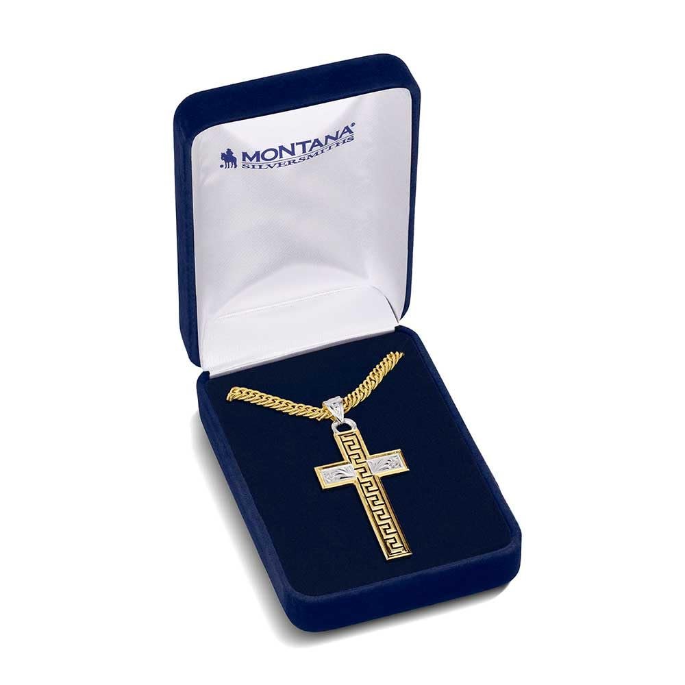 Montana Silversmiths Western Lifestyle Made in the USA Men's Christian Faith Cross Pendant Necklace