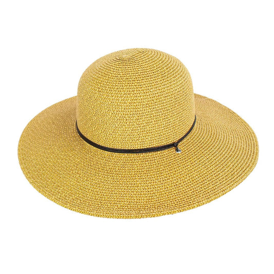 Peter Grimm Women's Corina Resort Packable Summer Toyo Straw Sun Hat with 4" Brim & Chin Cord