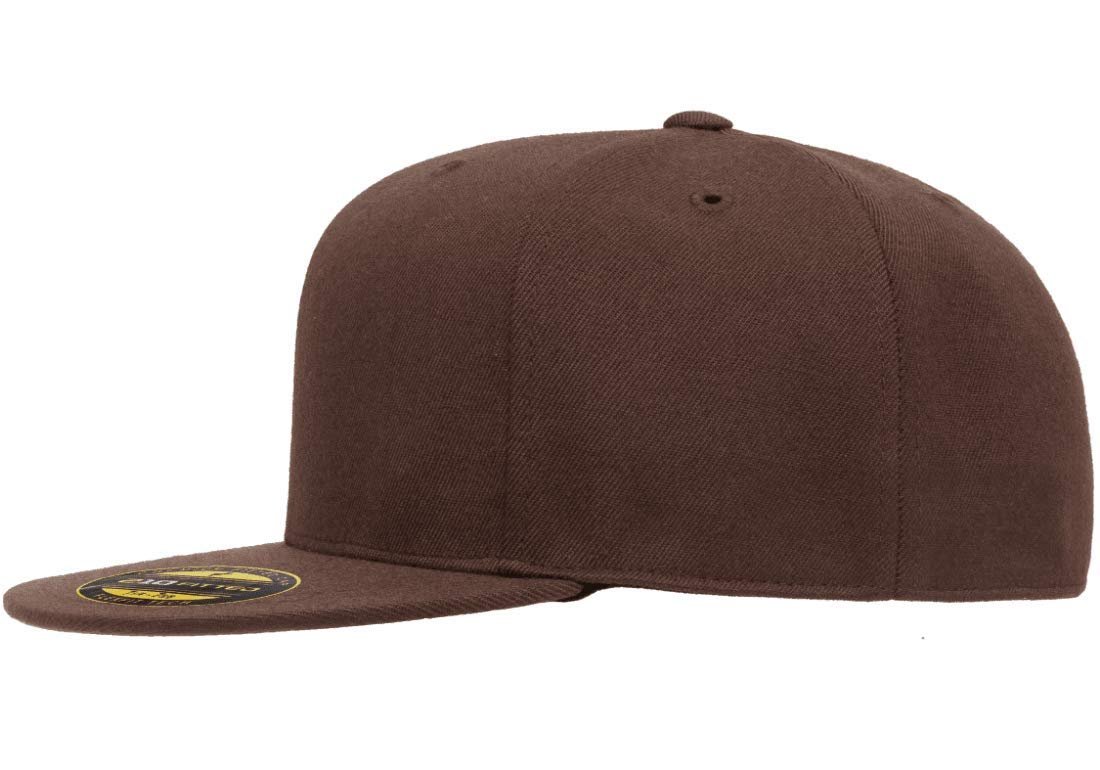 Flexfit Premium Flatbill Cap – Fitted 6210 - Small/Medium (Brown)