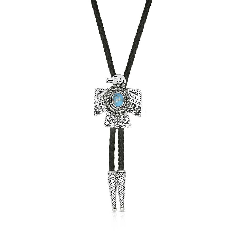 Montana Silversmiths Western Lifestyle Braided Leather Cord Silver Finished Arrow Pointed Tips Southwestern Style Bolo Tie