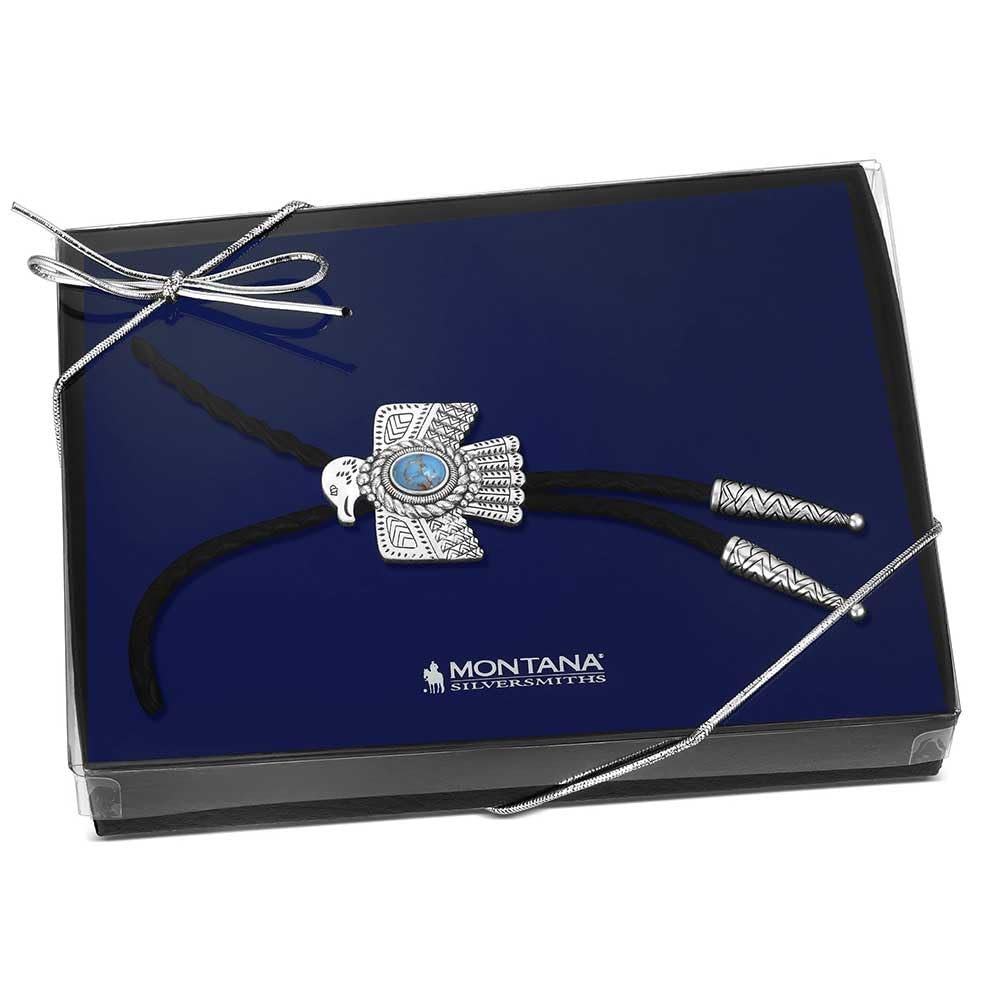 Montana Silversmiths Western Lifestyle Braided Leather Cord Silver Finished Arrow Pointed Tips Southwestern Style Bolo Tie