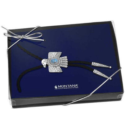 Montana Silversmiths Western Lifestyle Braided Leather Cord Silver Finished Arrow Pointed Tips Southwestern Style Bolo Tie