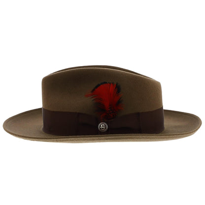 Stetson Men's Gurnee Crushable Soft Wool Felt Fedora Hat | Can Be Packed in a Travel Bag | Grosgrain Ribbon Hatband