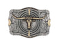 Montana Silversmiths Men's Roping Ready Longhorn Attitude Belt Buckle - A930