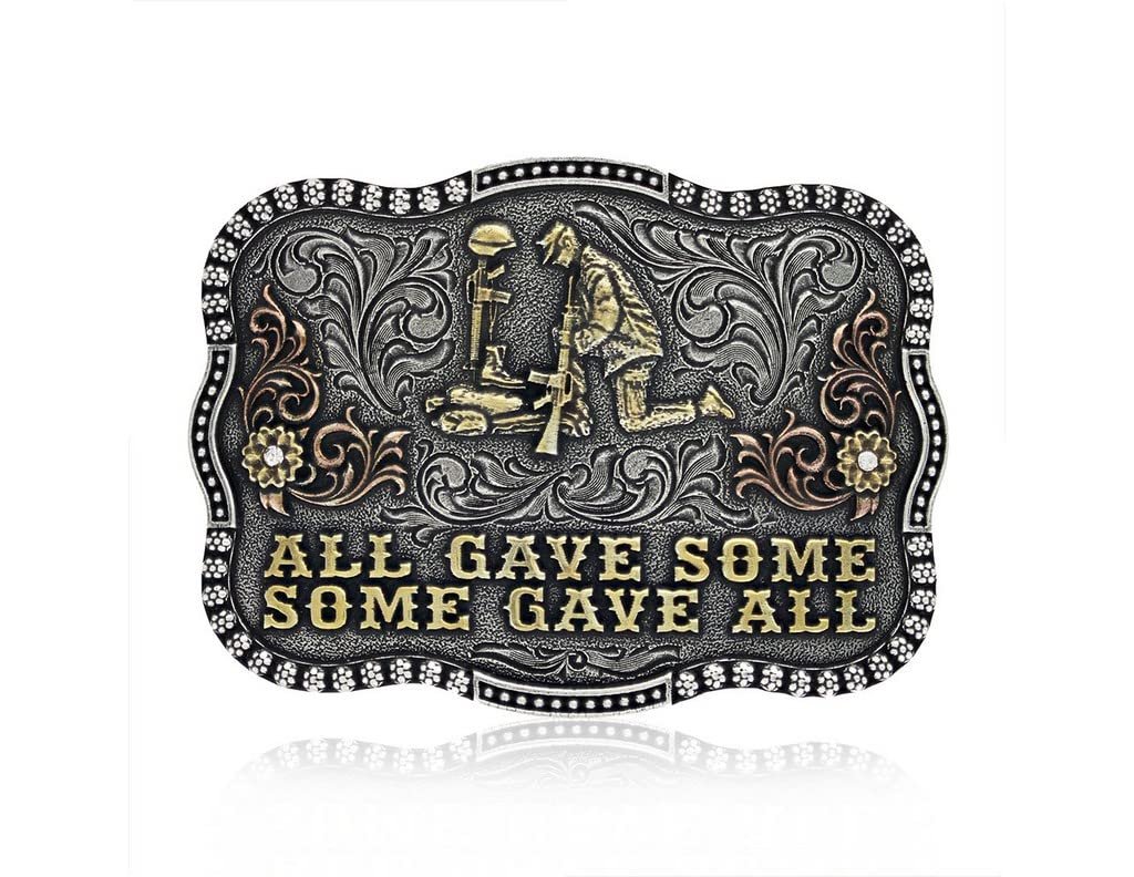Montana Silversmiths 2nd Amendment Series Attitude Western Belt Buckle (All Gave Some -Silver)