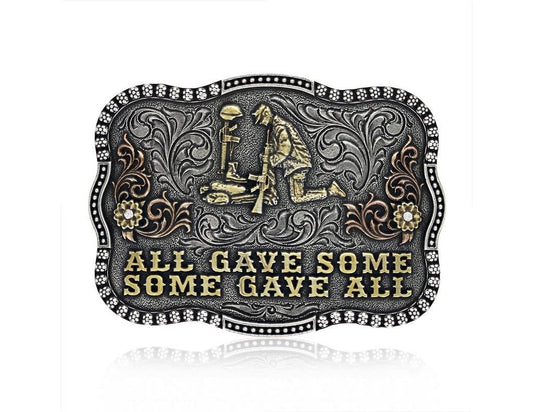 Montana Silversmiths 2nd Amendment Series Attitude Western Belt Buckle (All Gave Some -Silver)