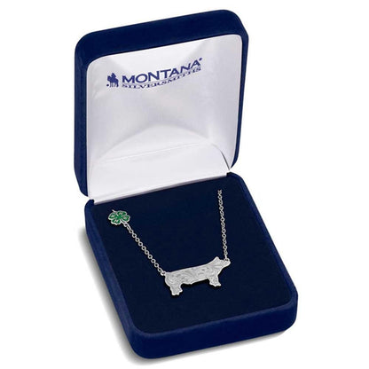 Montana Silversmiths Western Lifestyle 4-H Necklace (4-H Pig Showman)