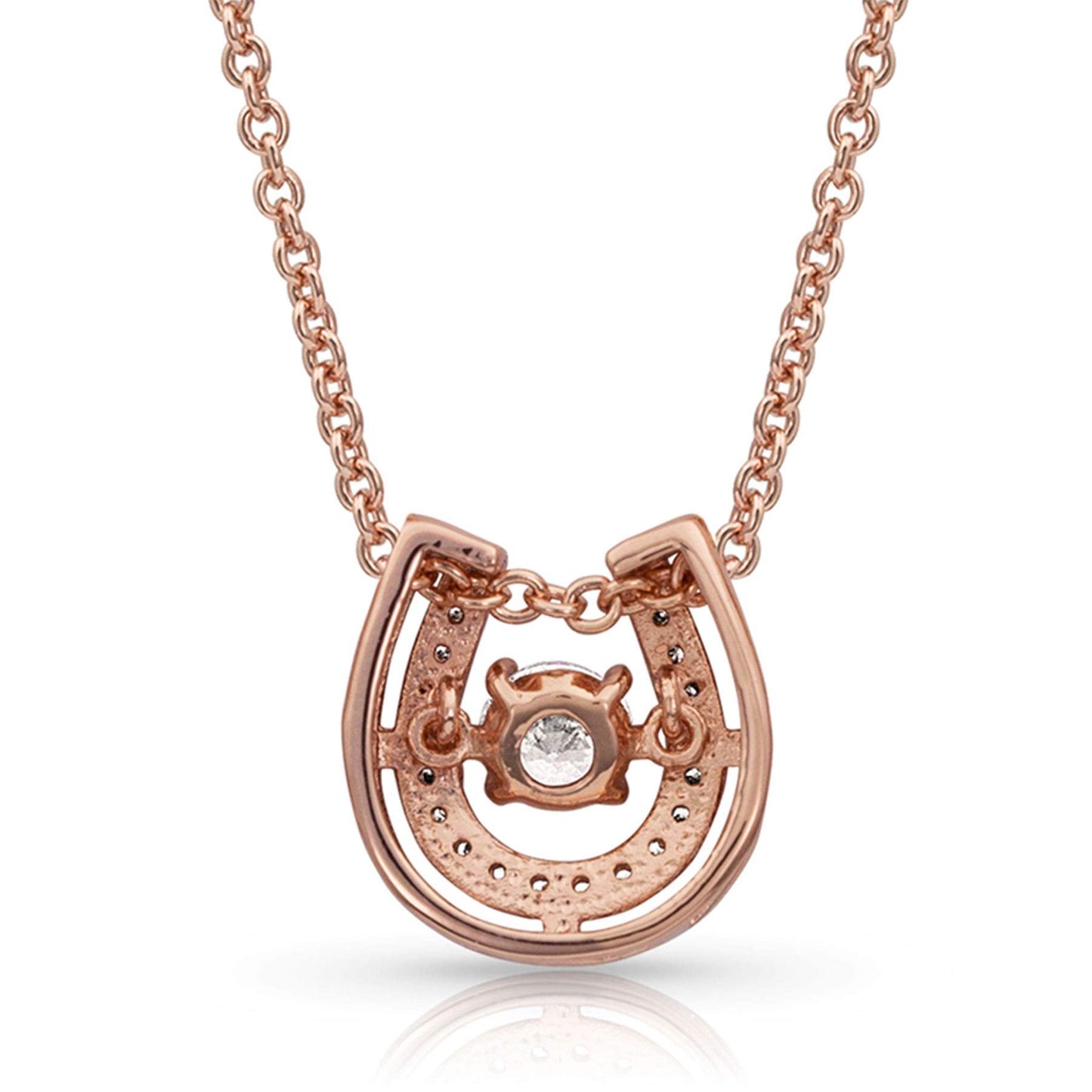 Montana Silversmiths Dancing with Luck Rose Gold Horseshoe Necklace - NC3867RG
