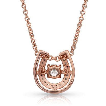 Montana Silversmiths Dancing with Luck Rose Gold Horseshoe Necklace - NC3867RG