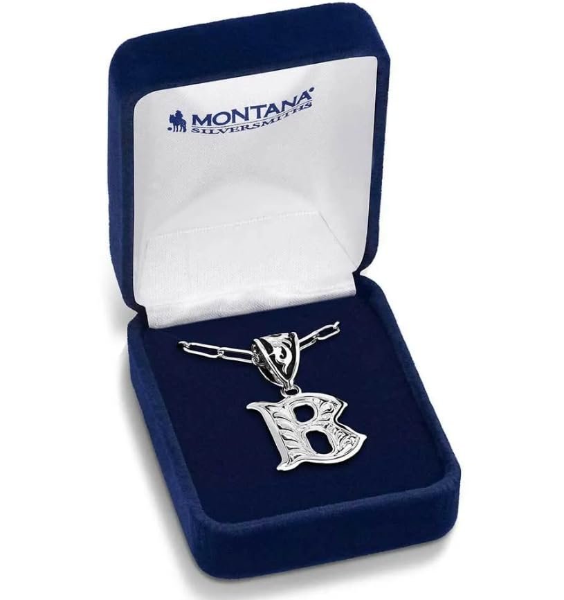 Montana Silversmiths Western Initial Pendant 18 Inch Adjustable Paperclip Chain Necklace