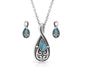 Montana Silversmiths Turquoise Western Inspired Jewelry Set (Western Tradition Teardrop)