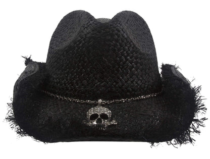 Peter Grimm Ltd None Osborn Raffia Straw Cowboy Hat Black One Size