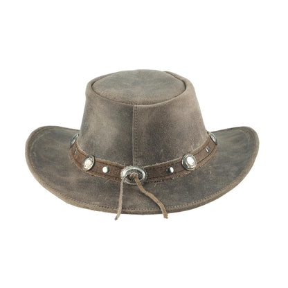 Bullhide Leather Crackled Brim 2 3/4" Cowboy Gray Hat