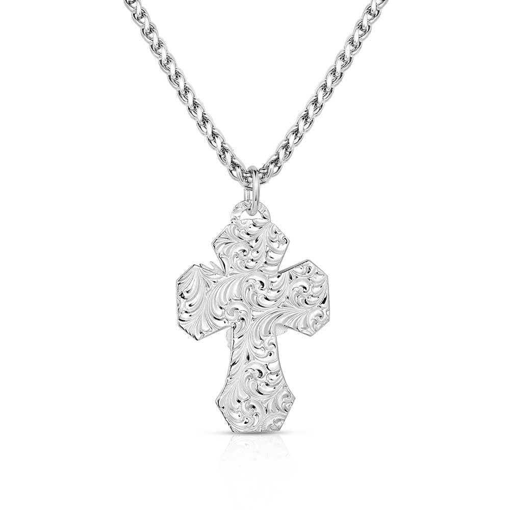 Montana Silversmiths Western Lifestyle Made in the USA Men's Christian Faith Cross Pendant Necklace