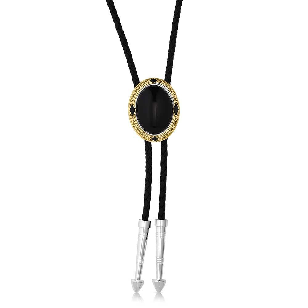 Montana Silversmiths Western Lifestyle Braided Leather Cord Silver Finished Arrow Pointed Tips Southwestern Style Bolo Tie