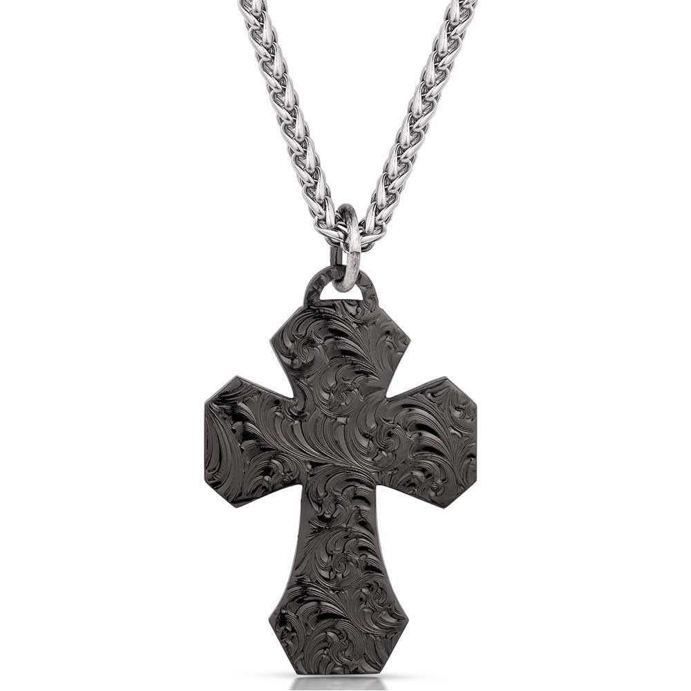 Montana Silversmiths Western Lifestyle Made in the USA Men's Christian Faith Cross Pendant Necklace