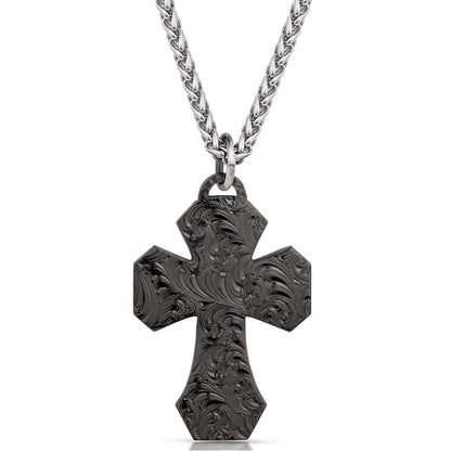 Montana Silversmiths Western Lifestyle Made in the USA Men's Christian Faith Cross Pendant Necklace