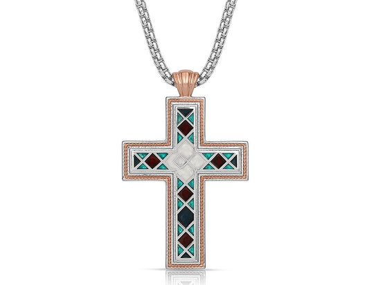 Montana Silversmiths Women's American Legends Mosaic Cross Necklace - NC4818 One Size