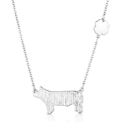 Montana Silversmiths Western Lifestyle 4-H Necklace (4-H Pig Showman)