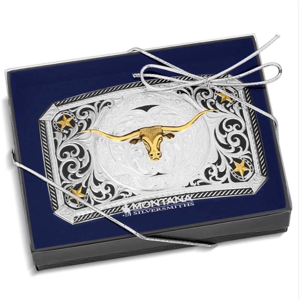 Montana Silversmiths Western Lifestyle Texas/Longhorn Made in the USA Belt Buckle