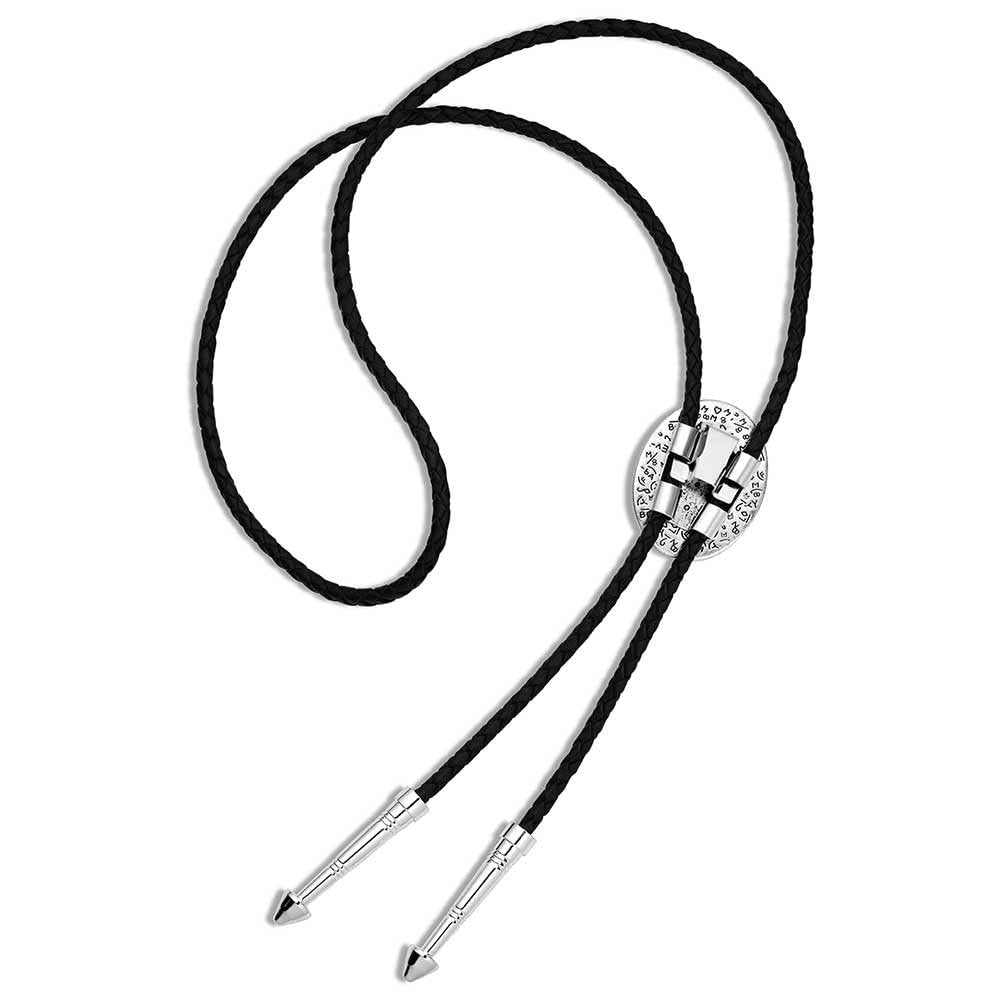Montana Silversmiths Western Lifestyle Braided Leather Cord Silver Finished Arrow Pointed Tips Southwestern Style Bolo Tie