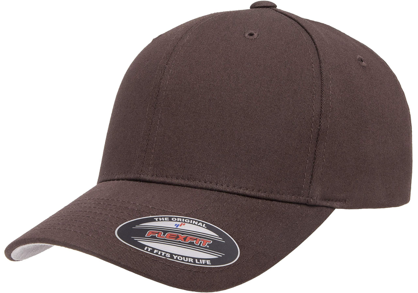 Flexfit/Yupoong Cotton Twill Fitted Cap (XX-Large, Brown)