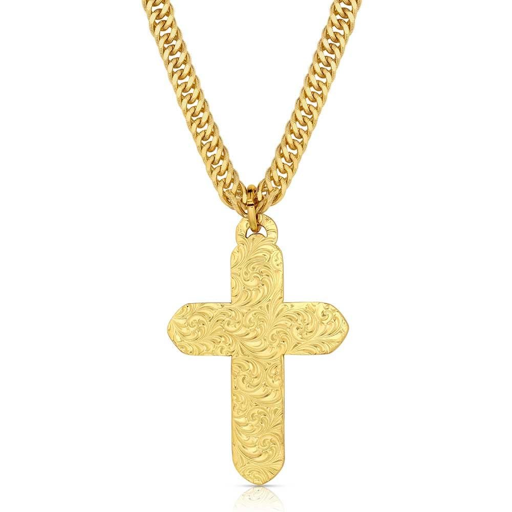 Montana Silversmiths Western Lifestyle Made in the USA Men's Christian Faith Cross Pendant Necklace