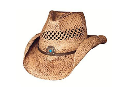 Bullhide Women's Anytime Raffia Straw Cowboy Hat, 3 1/2" Shapeable Brim, Natural, Small/Medium