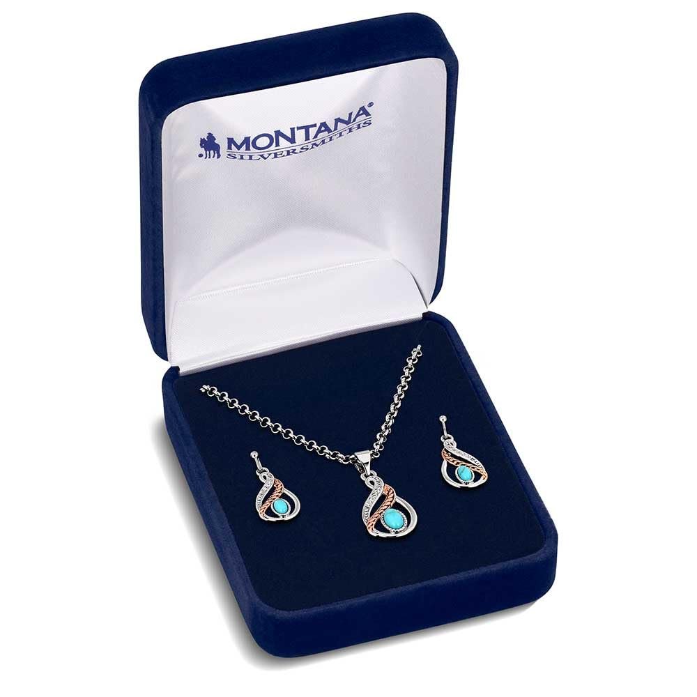 Montana Silversmiths Western Lifestyle Crafted Turquoise Jewelry Set