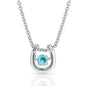 Montana Silversmiths Women's Dancing Birthstone Cubic Zirconia Horseshoe Pendant Necklace