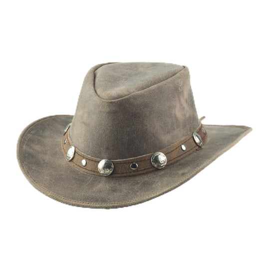 Bullhide Leather Crackled Brim 2 3/4" Cowboy Gray Hat