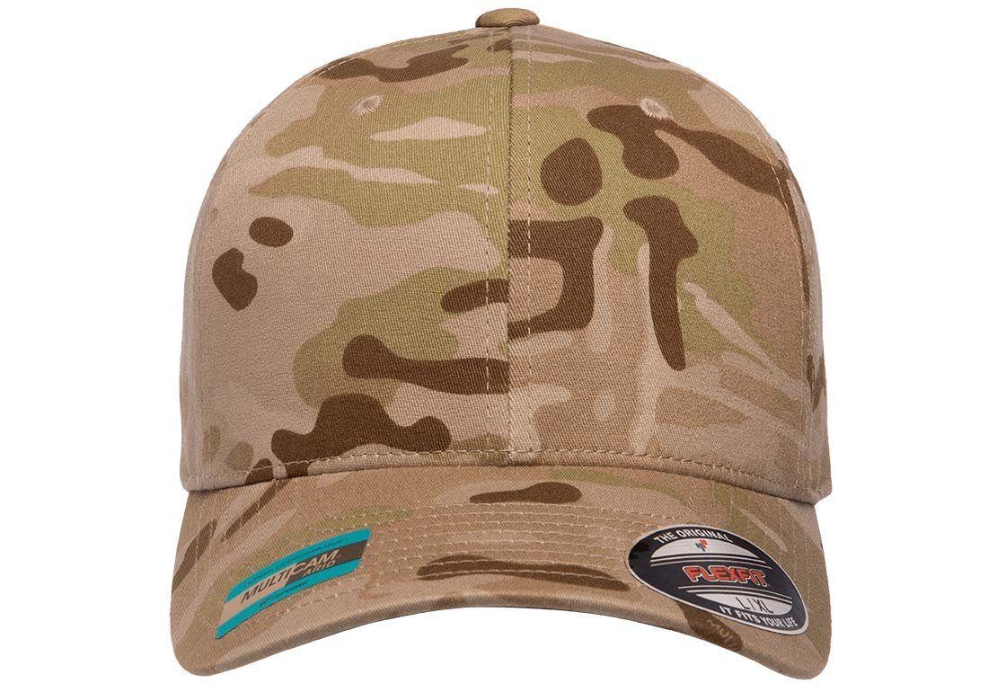 Flexfit Multicam Camo 6 Panel Baseball Cap Officially Licensed Multi-Cam Pattern (Large-X-Large, Multicam Arid)