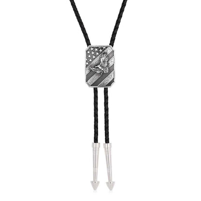 Montana Silversmiths Western Lifestyle Braided Leather Cord Silver Finished Arrow Pointed Tips Southwestern Style Bolo Tie