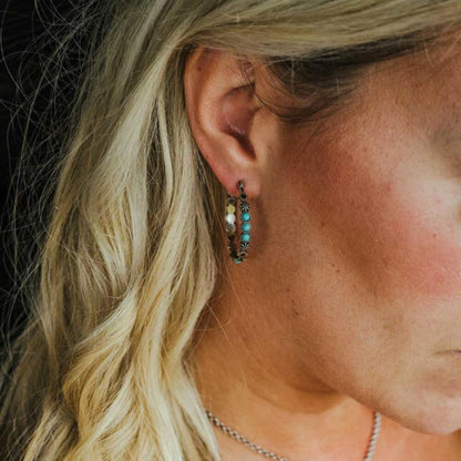 Montana Silversmiths Western Lifestyle Turquoise Post/Stud Earrings (Round Hoop)