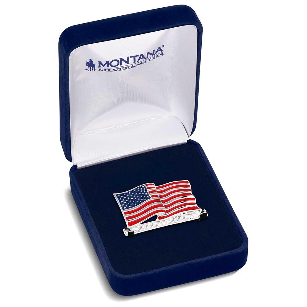 Montana Silversmiths American Patriot's Promise Hat Flag Designed to Be Worn on Cowboy Hat Hatband