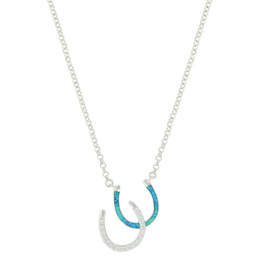 Montana Silversmiths Western Horseshoe Pendant Necklace (River Lights Double Horseshoe)
