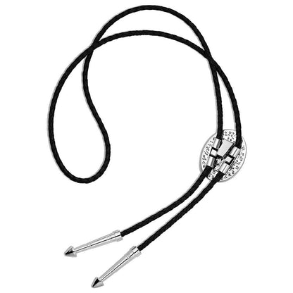 Montana Silversmiths Western Lifestyle Braided Leather Cord Silver Finished Arrow Pointed Tips Southwestern Style Bolo Tie