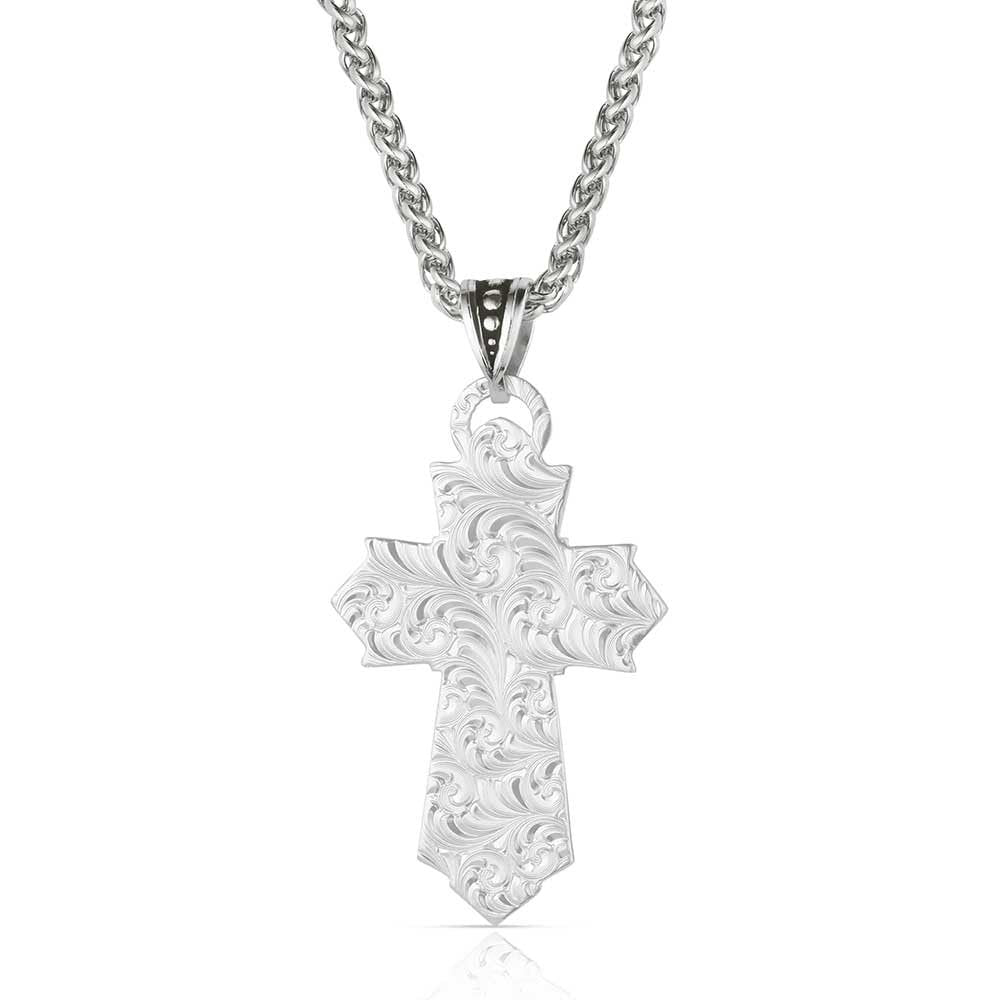Montana Silversmiths Western Lifestyle Made in the USA Men's Christian Faith Cross Pendant Necklace